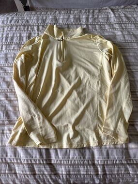 Women's Long Sleeve Quarter-Zip Performance Top - Pale Yellow